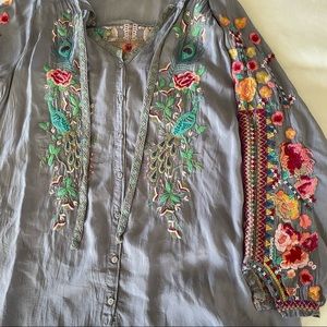 Johnny Was Peacock Sable Blouse